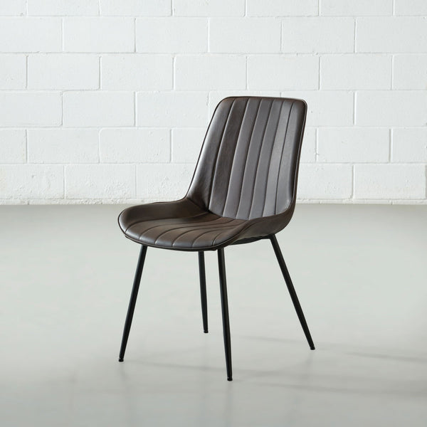 GLORIA - Brown Vegan Leather Dining Chair