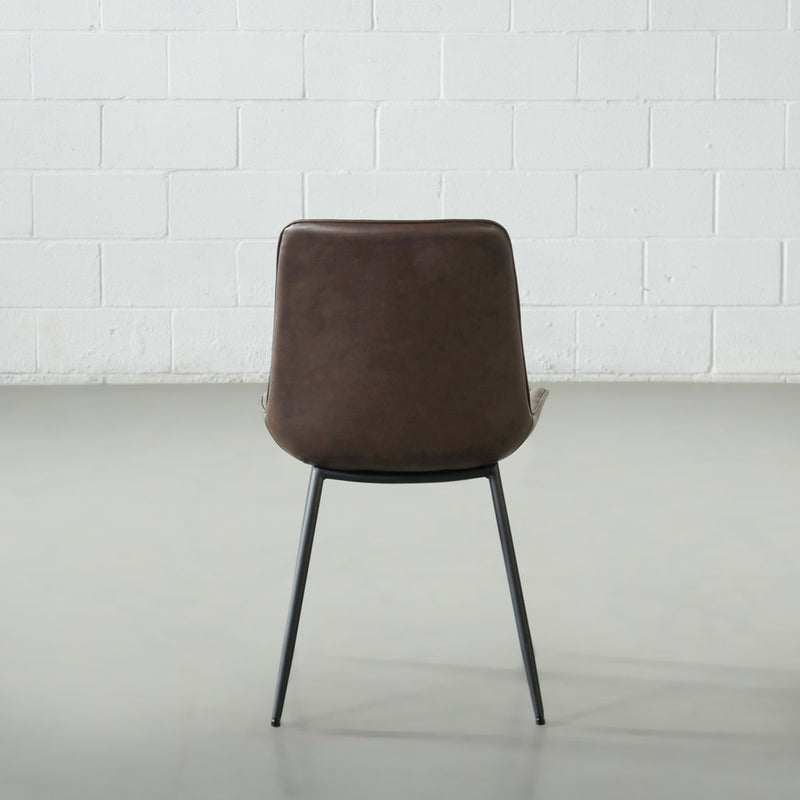 GLORIA - Brown Vegan Leather Dining Chair