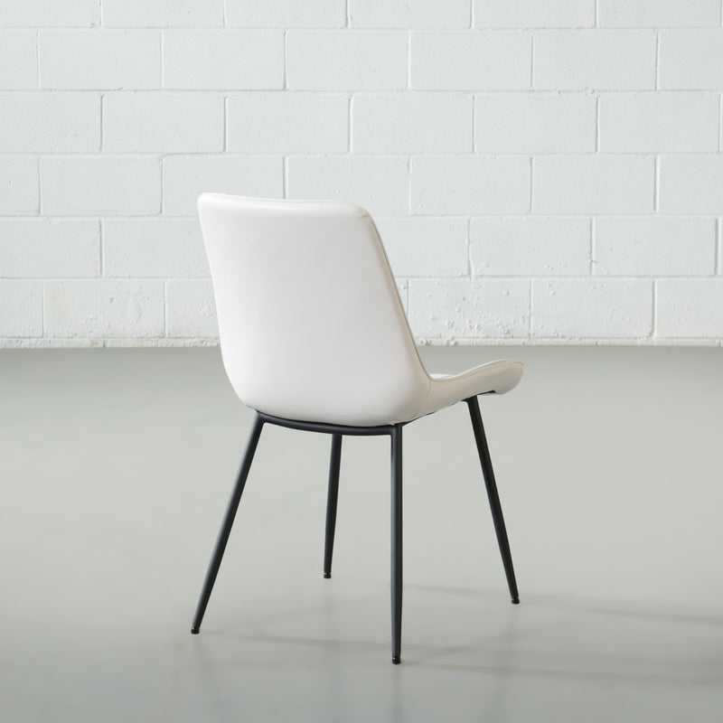 GLORIA - White Leather Dining Chair
