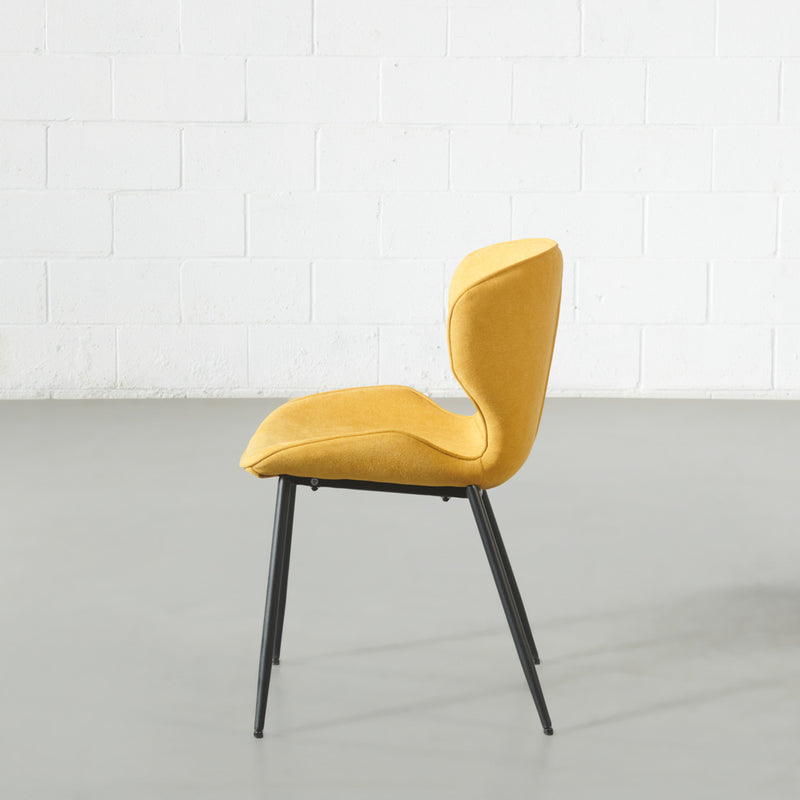 MARILYN - Yellow Fabric Dining Chair