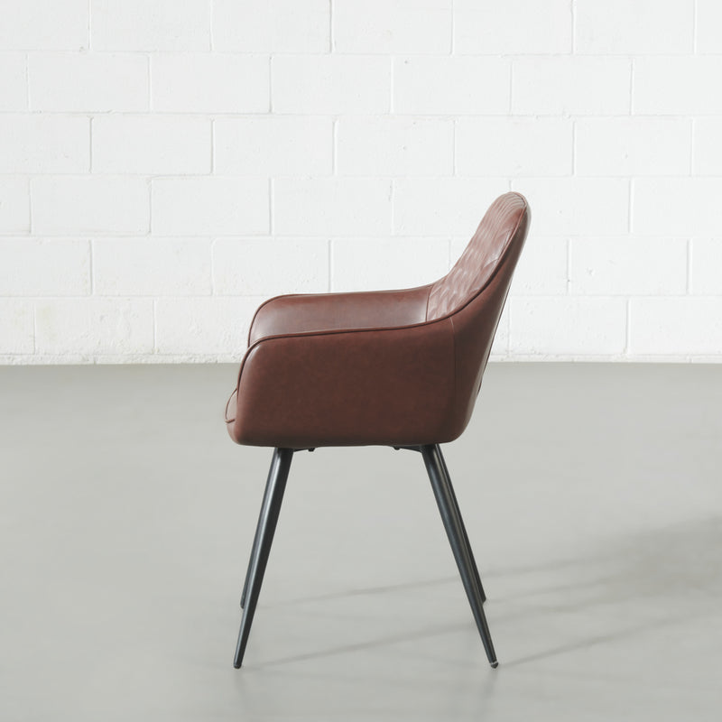 HARLEM - Brown Vegan Leather Armchair
