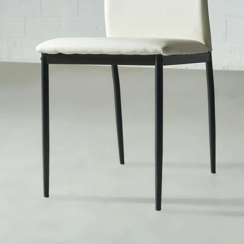 DEMINA - White Vegan Leather Dining Chair - FINAL SALE