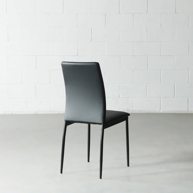 DEMINA - Black Vegan Leather Dining Chair - FINAL SALE
