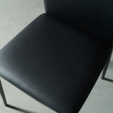 DEMINA - Black Vegan Leather Dining Chair - FINAL SALE