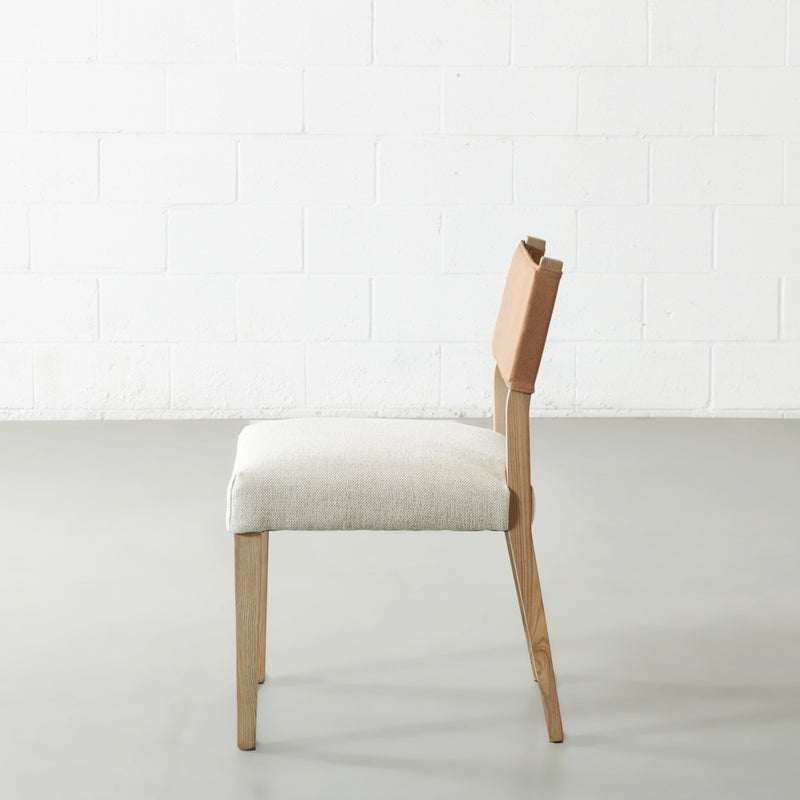 FERRA - Brown Woven Leather Dining Chair