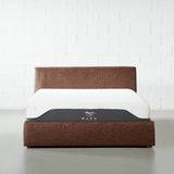 HARPER - Brown Vegan Leather Lift Up Storage Platform Bed