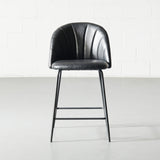 SOPHIE - Black Leather Counter Stool - FINAL SALE