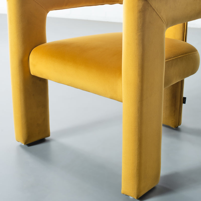MEZE - Yellow Velvet Lounge Chair