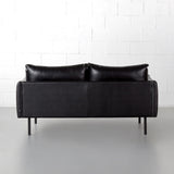 MAPLETON - Black Vegan Leather 2-Seater Sofa