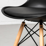 EIFFEL - Black Leather Padded Side Chair