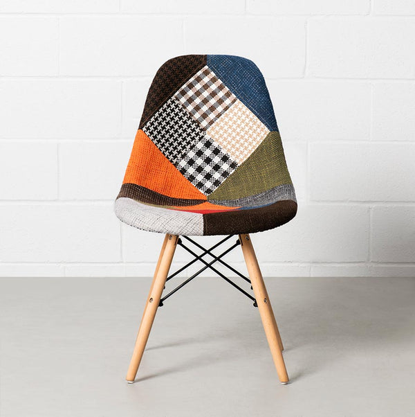 ESSEN - Multicolour Fabric Patchwork Sidechair - FINAL SALE