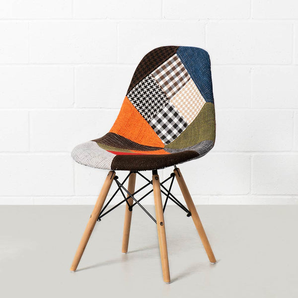ESSEN - Multicolour Fabric Patchwork Sidechair - FINAL SALE