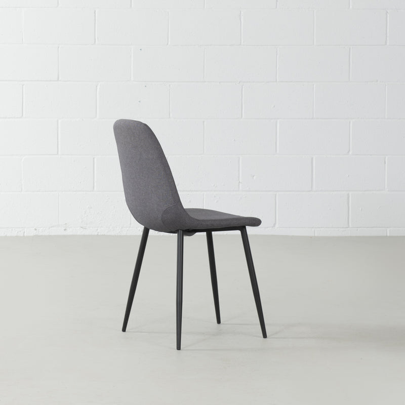 MILAN - Dark Grey Fabric Dining Chair