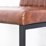 CAL - Brown Leather Bar Stool (65cm)