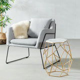 MAYE - Side Table With White Marble Top