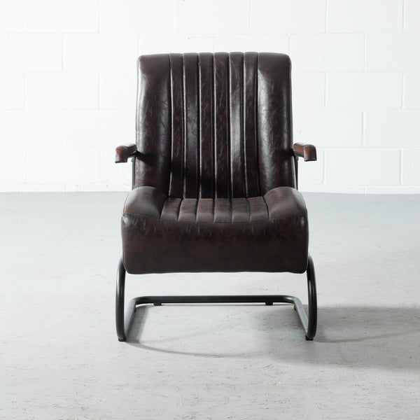 COPPOLA - Brown Vintage Leather Lounge Chair - FINAL SALE