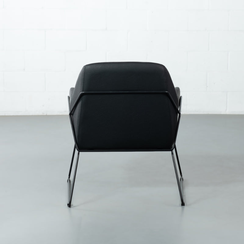 BROOK - Black Leather Lounge Chair
