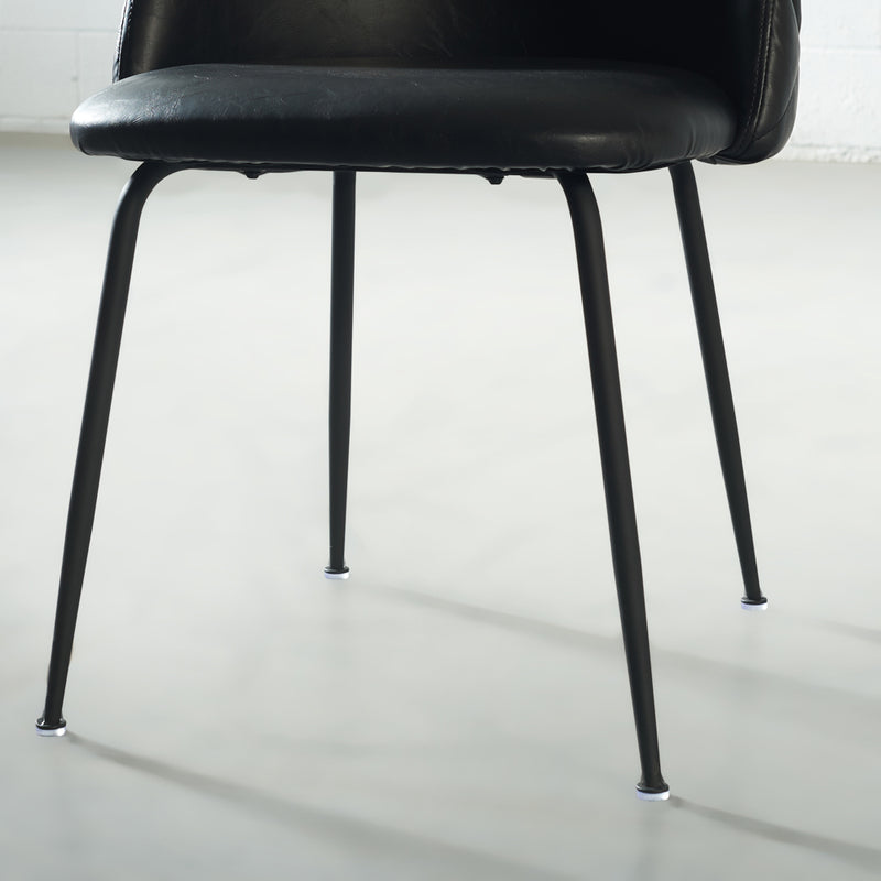 BRANSON - Black Vegan Leather Dining Chair