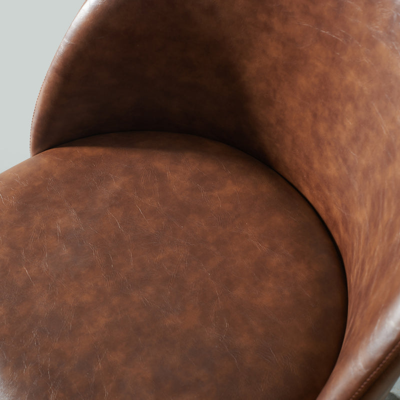 BRANSON - Brown Vegan Leather Dining Chair