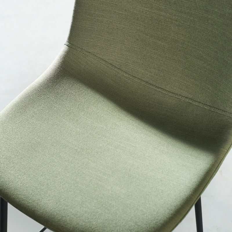 MILAN - Green Fabric Counter Stool