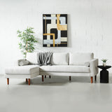 FONDA - Cream Fabric Sectional Sofa - Right
