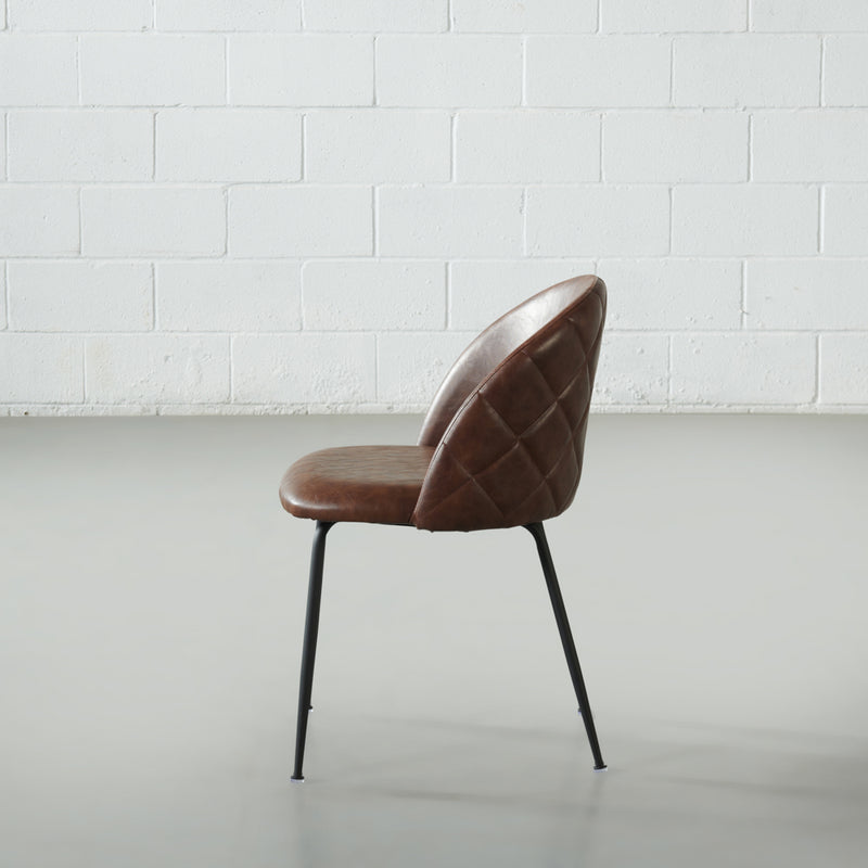 BRANSON - Brown Vegan Leather Dining Chair