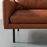 MAPLETON - Brown Vegan Leather 3-Seater Sofa