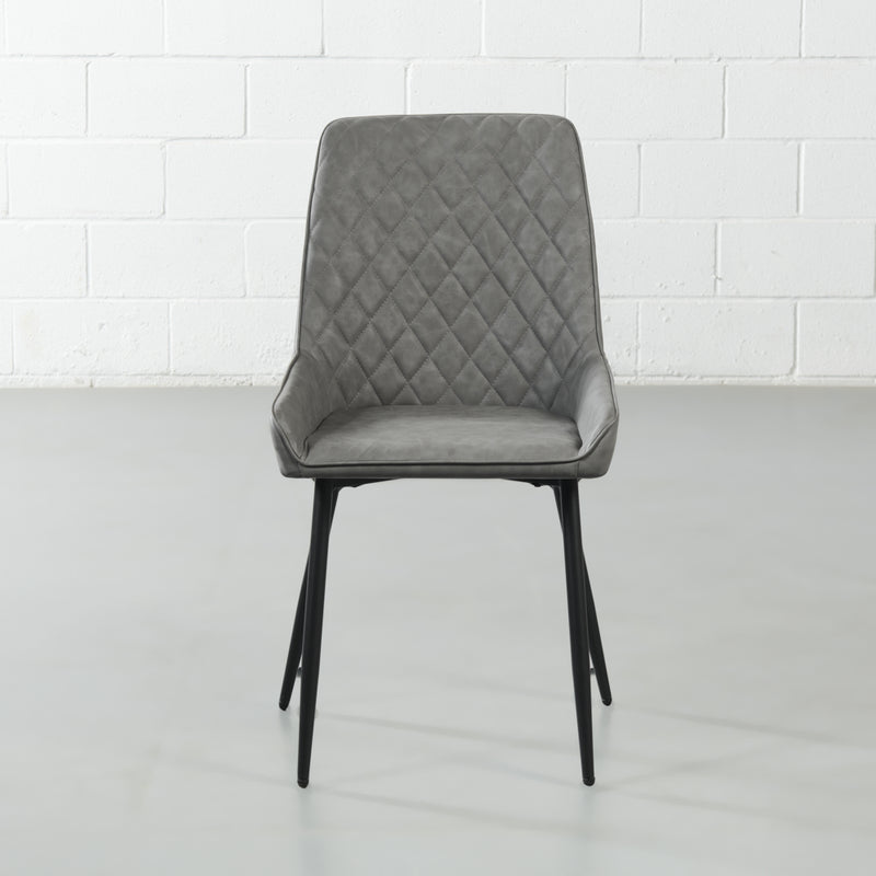 SOHO - Grey Leather Dining Chair