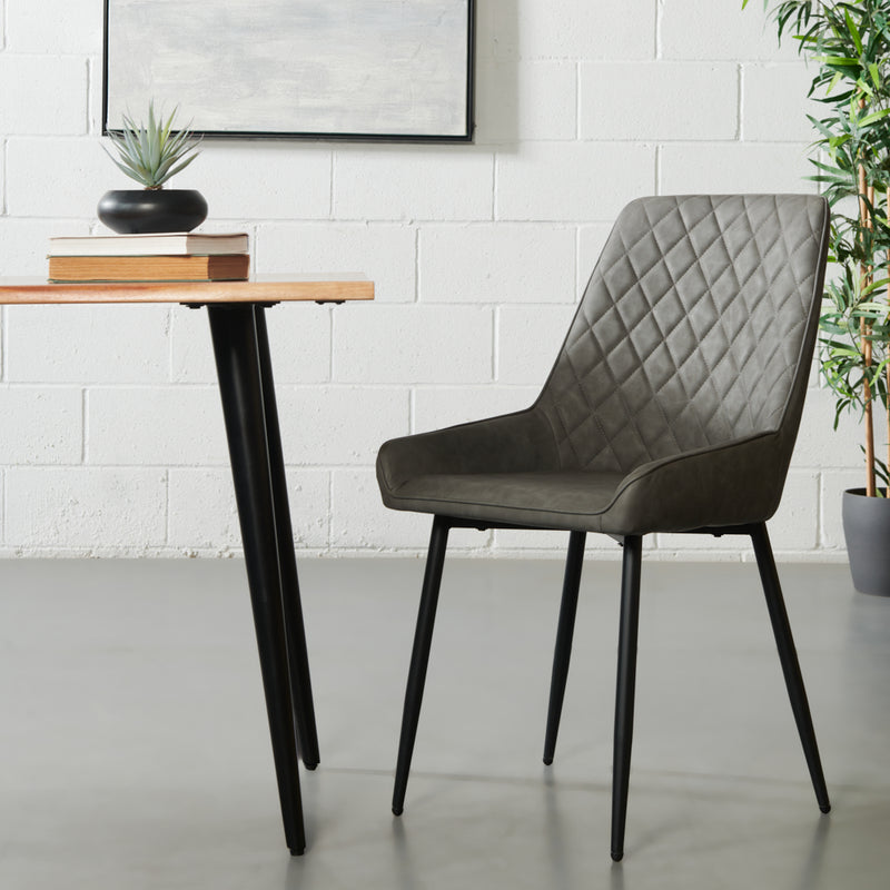 SOHO - Grey Leather Dining Chair