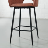 BROADWAY - Brown Leather Counter Stool