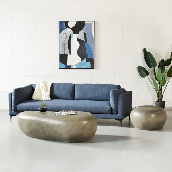 OWEN - Blue Fabric Sofa