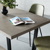 VERONA - Grey Concrete Dining Table with U Black Legs
