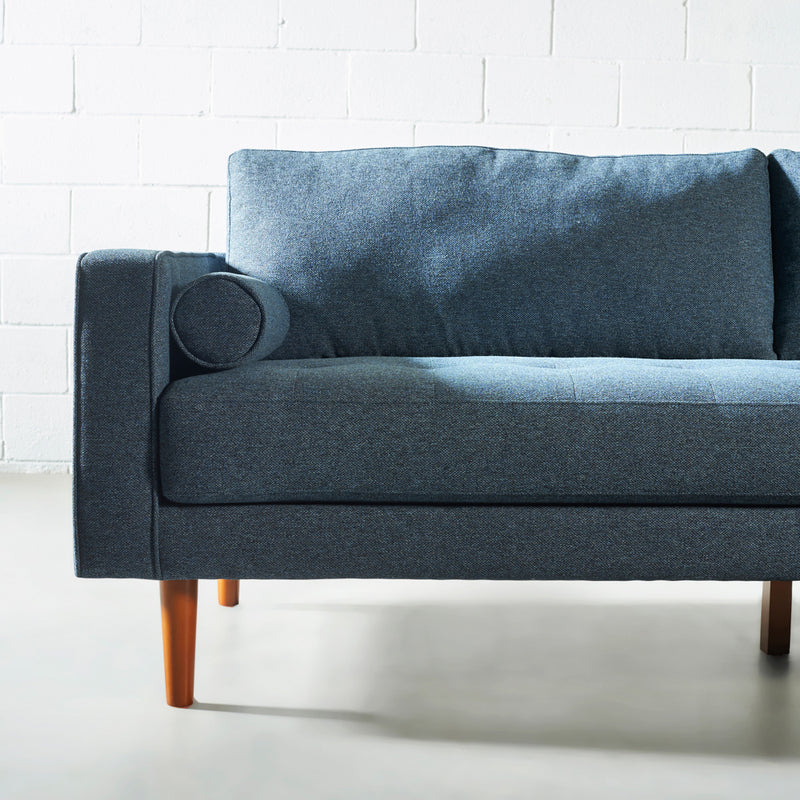 FONDA - Blue Fabric 3-Seater Sofa