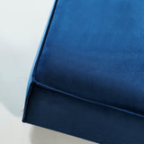 MASON - Velvet Blue Fabric Ottoman