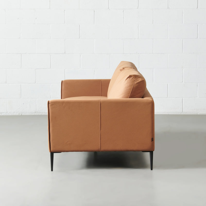 GIORGIO - Brown Fabric 3-Seater Sofa