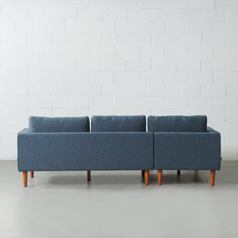 FONDA - Blue Fabric Sectional Sofa - Right