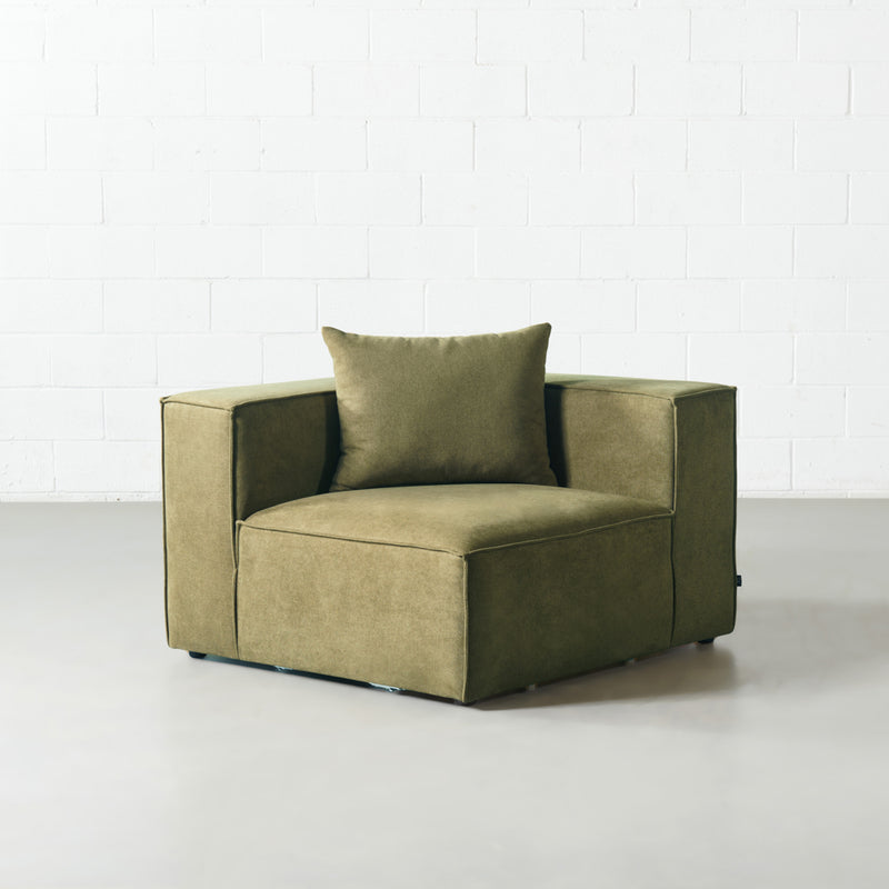 MASON - Green Fabric Corner Chair Module