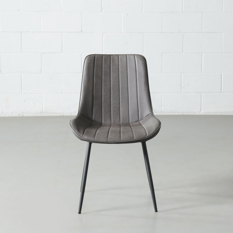 Gloria - Grey Leather Dining Chair