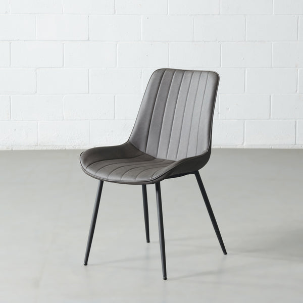 Gloria - Grey Leather Dining Chair