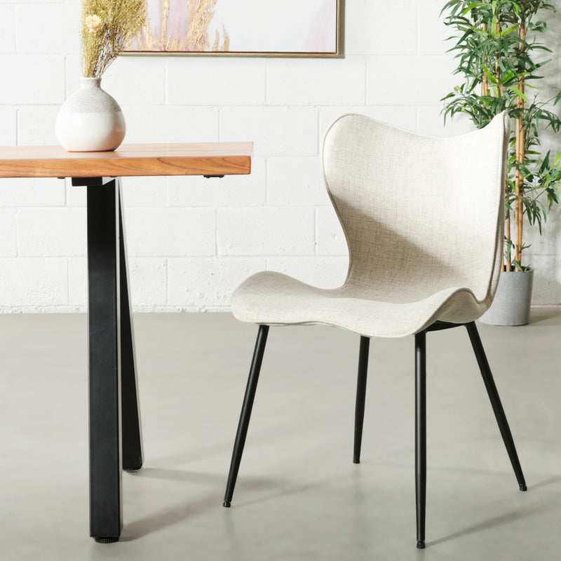 ALABAMA - Cream Fabric Dining Chair