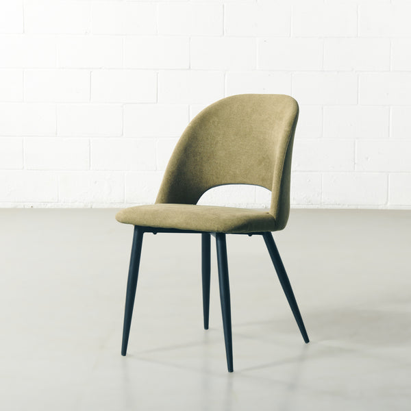 WALTER - Green Fabric Dining Chair