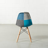 ESSEN - Blue Monochrome Fabric Patchwork Side Chair