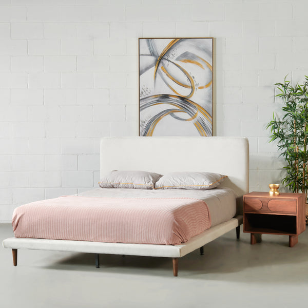 MOLLY - Cream Fabric Bed