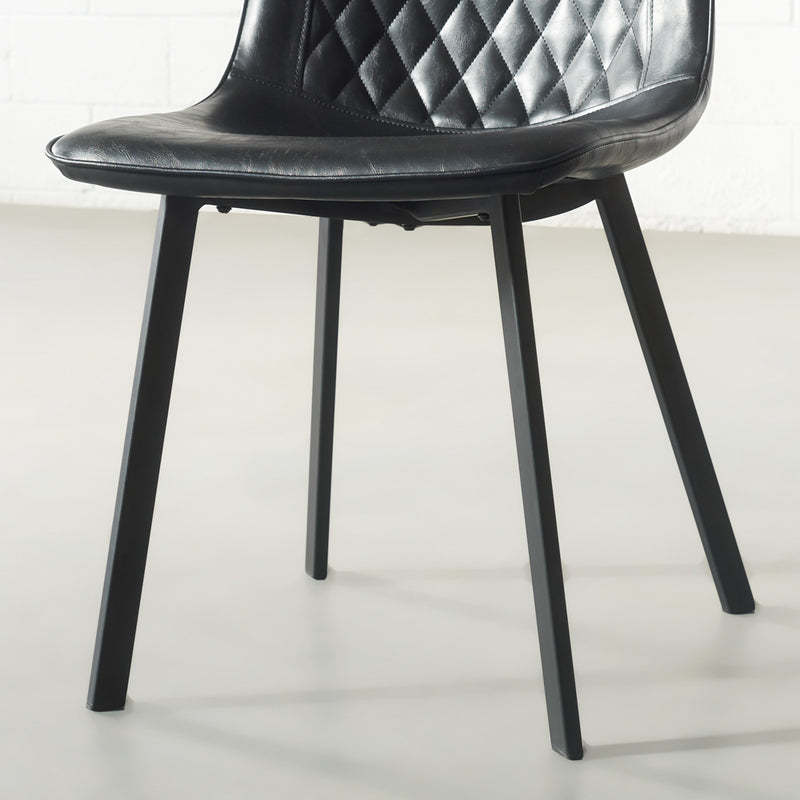 BERLIN - Black Leather Dining Chair