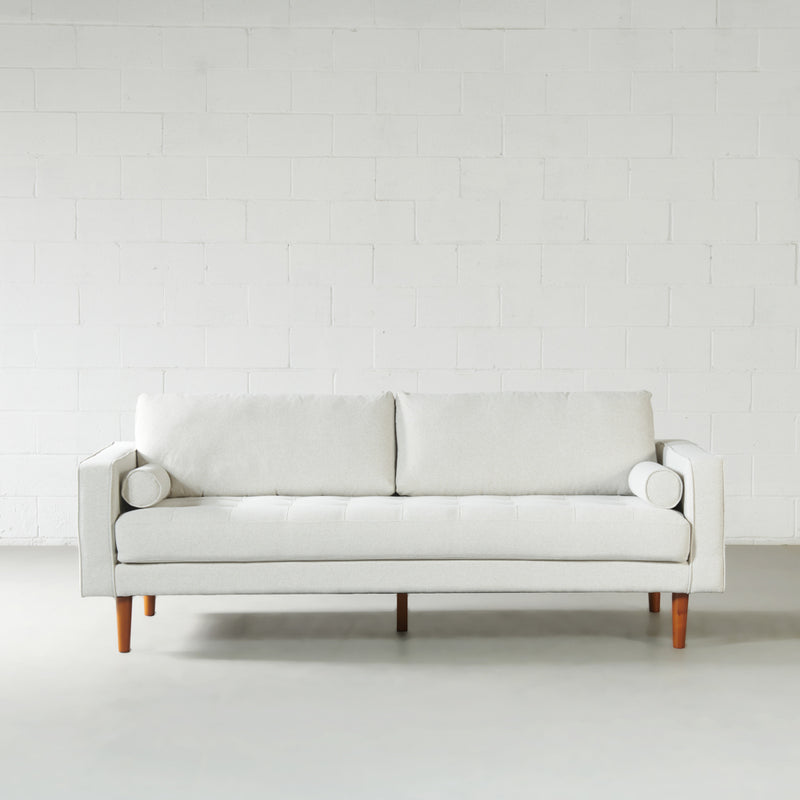 FONDA - Cream Fabric 3-Seater Sofa