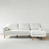 FONDA - Cream Fabric Sectional Sofa - Left