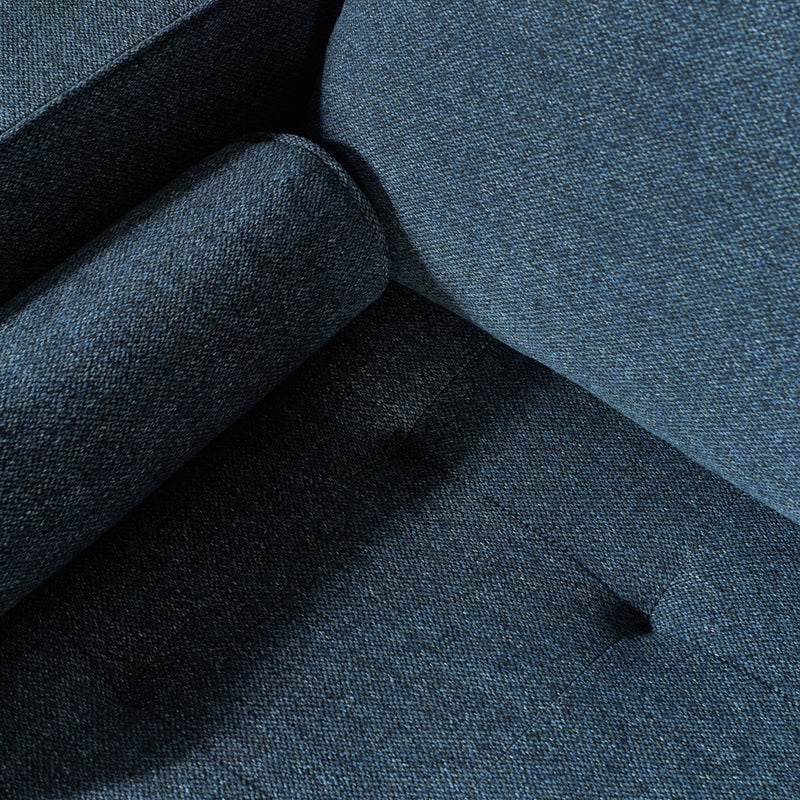 FONDA - Blue Fabric Sectional Sofa - Left