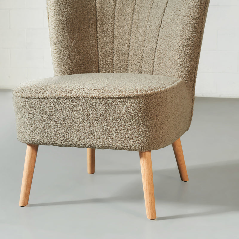 LARK - Taupe Boucle Lounge Chair - FINAL SALE