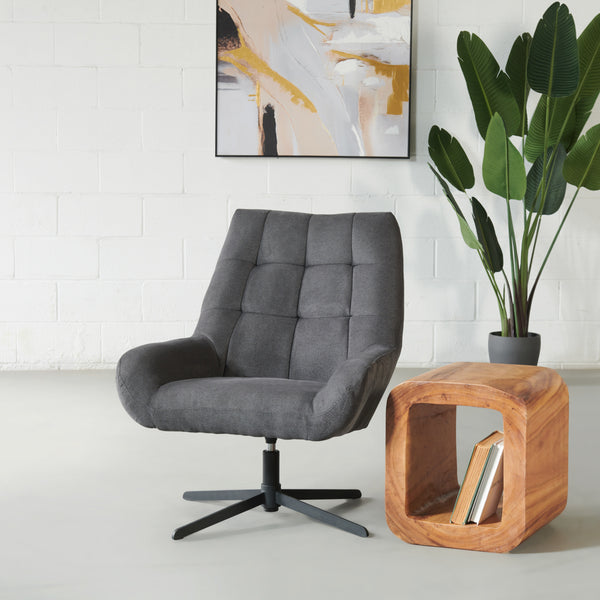 PARIS - Grey Fabric Lounge Chair