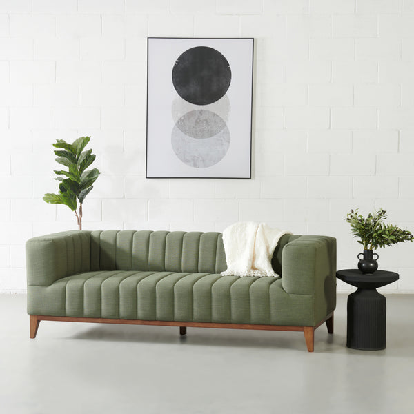 MELINA - Green Fabric Sofa